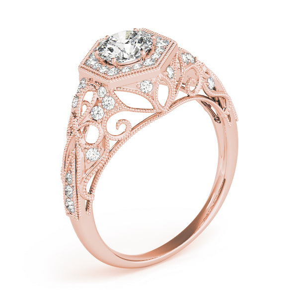 Round Antique Diamond Engagement Ring · 1.09 ct tw