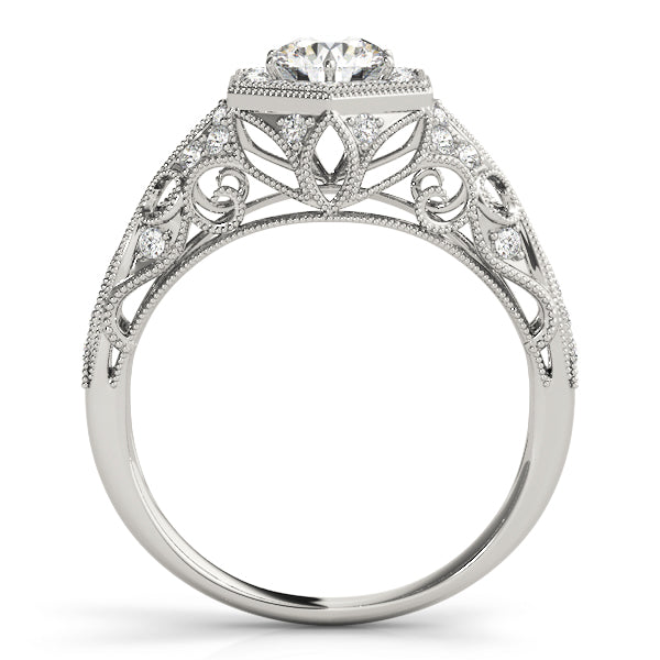 Round Antique Diamond Engagement Ring · 1.09 ct tw