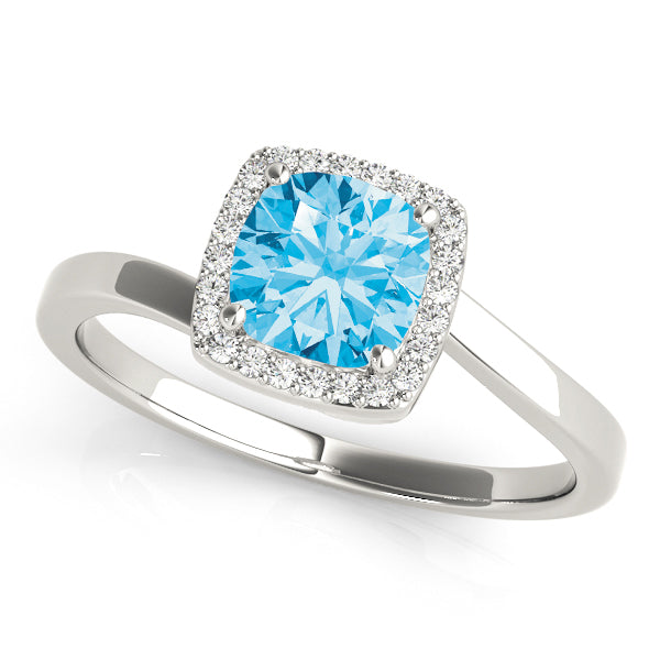 Cushion Halo Square Diamond Engagement Ring · 1.12 ct tw