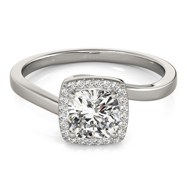 Cushion Halo Square Diamond Engagement Ring · 1.12 ct tw