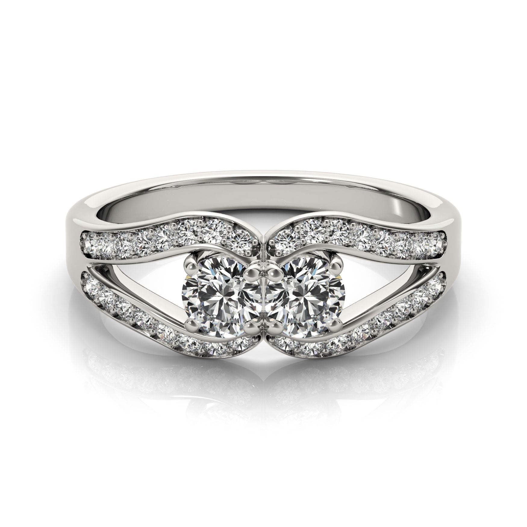 Round Two Stone Diamond Ring · 1.29 ct tw