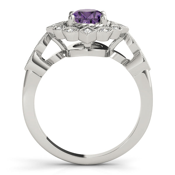 Oval Gemstone Engagement Ring · 0.08 ct tw