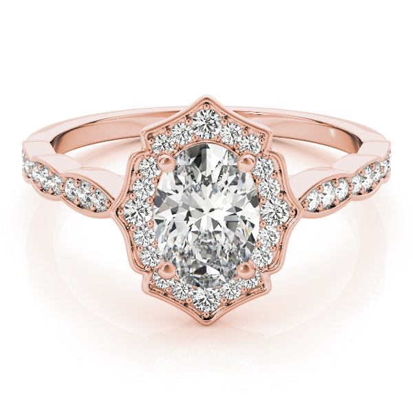 Oval Scalloped Halo Diamond Ring · 0.26 ct tw