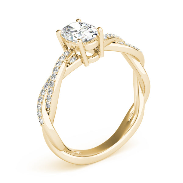 Oval With Braided Shank Diamond Ring · 0.14 ct tw