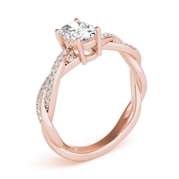Oval With Braided Shank Diamond Ring · 0.14 ct tw