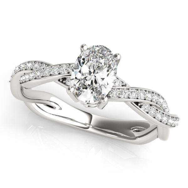 Oval With Braided Shank Diamond Ring · 0.14 ct tw