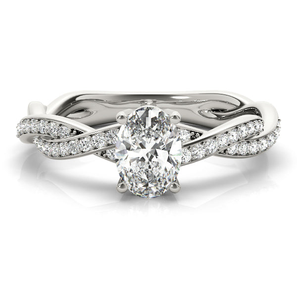 Oval With Braided Shank Diamond Ring · 0.14 ct tw