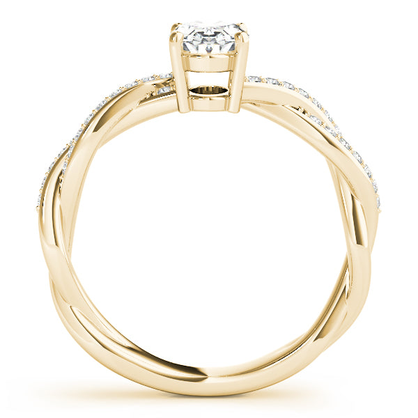 Oval With Braided Shank Diamond Ring · 0.14 ct tw