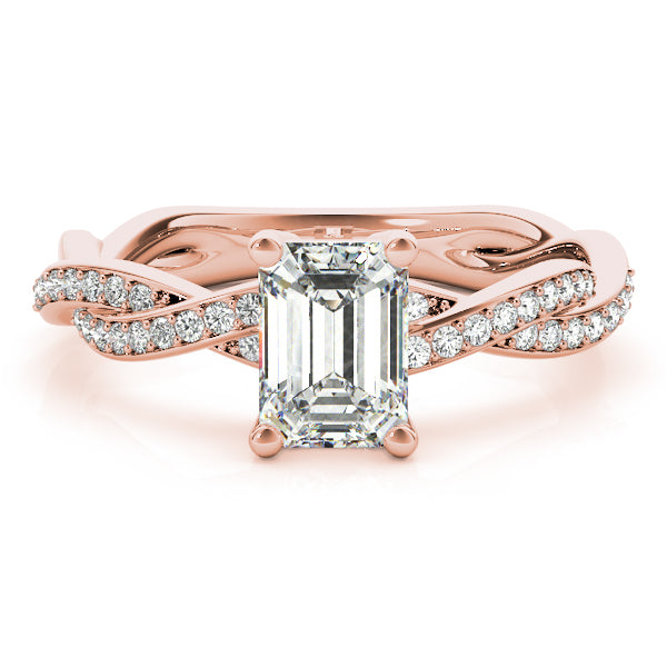 Emerald Cut With Braided Shank Diamond Ring · 0.14 ct tw