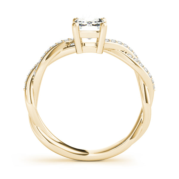 Emerald Cut With Braided Shank Diamond Ring · 0.14 ct tw