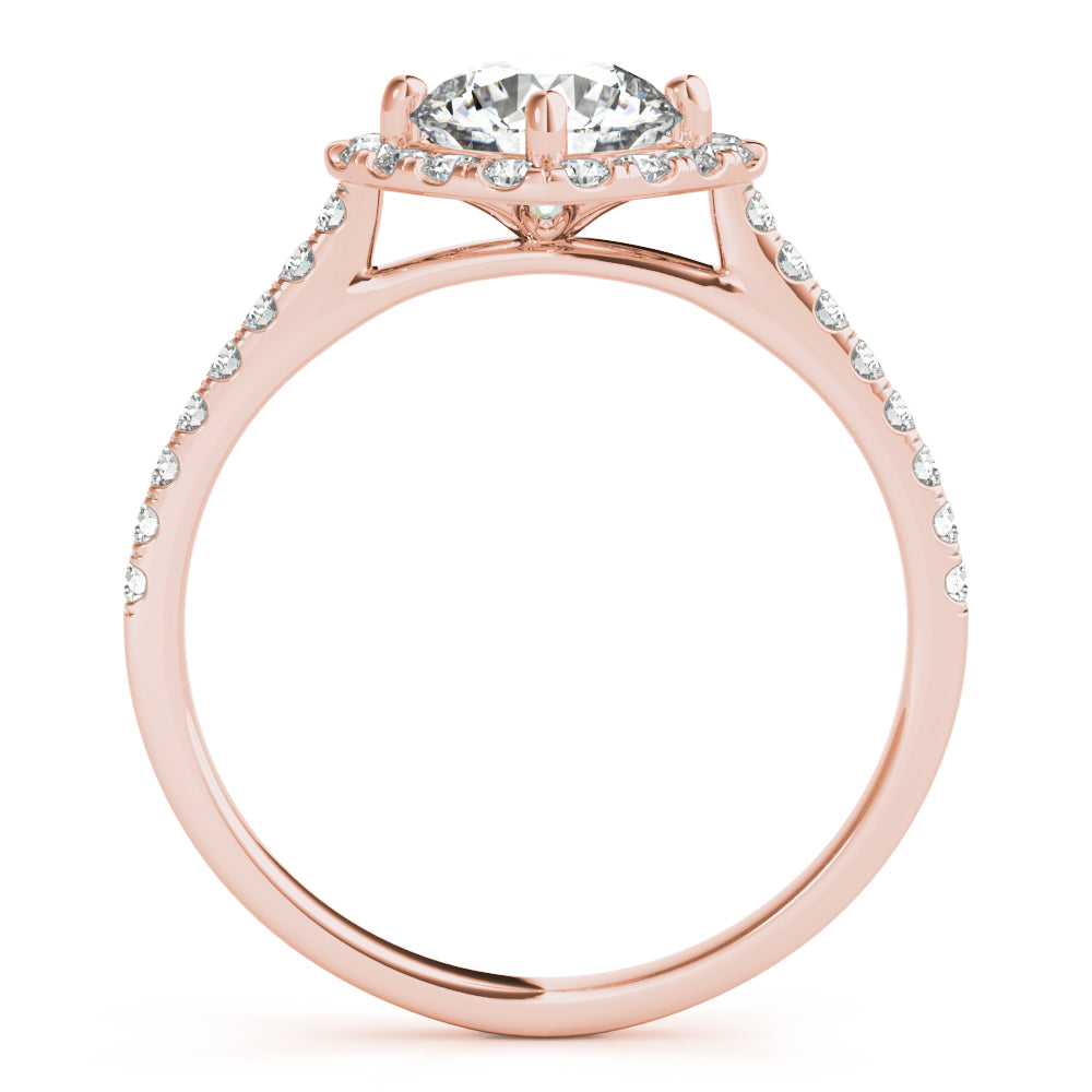 Round Center Cushion Halo Diamond Engagement Ring · 1.07 ct tw