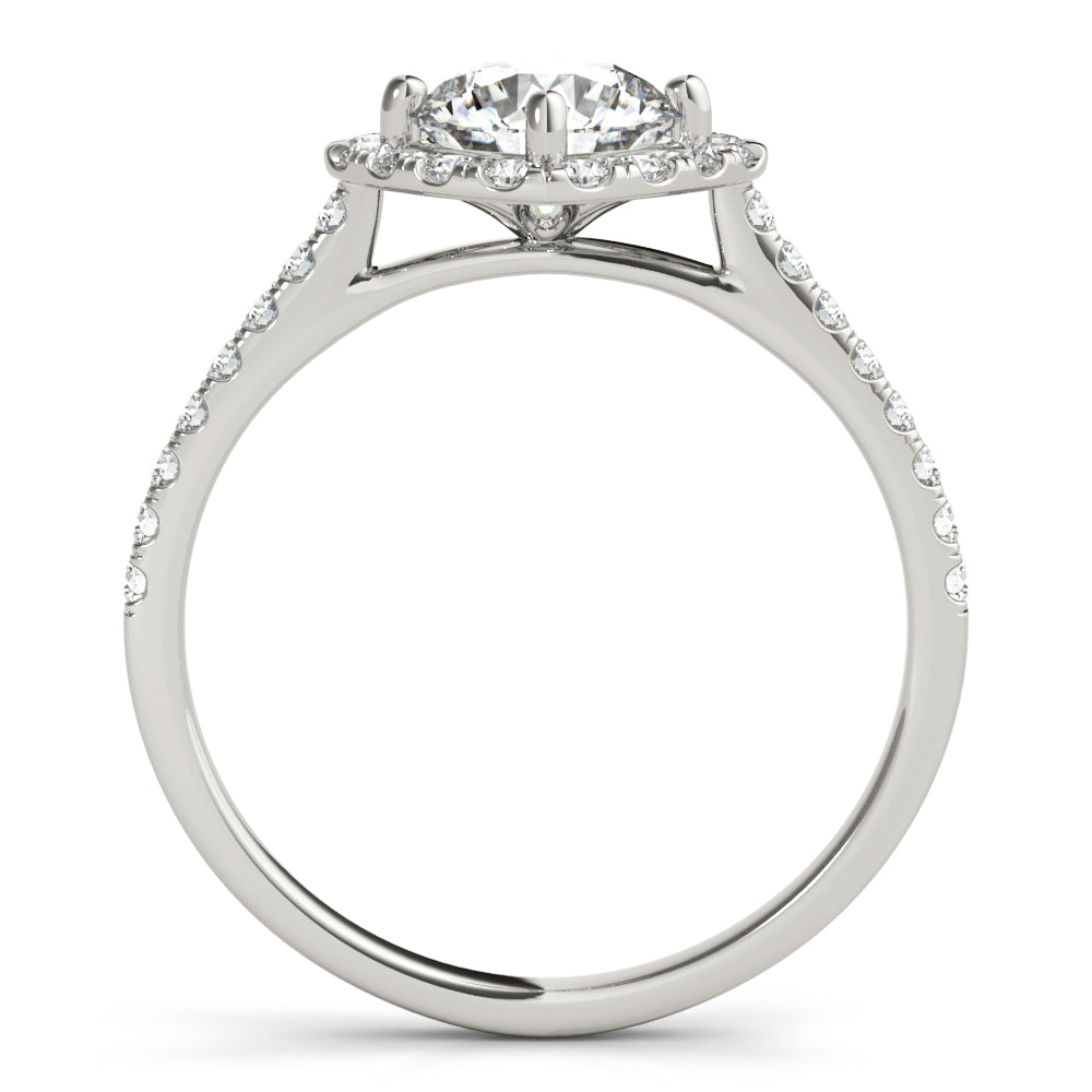 Round Center Cushion Halo Diamond Engagement Ring · 1.07 ct tw