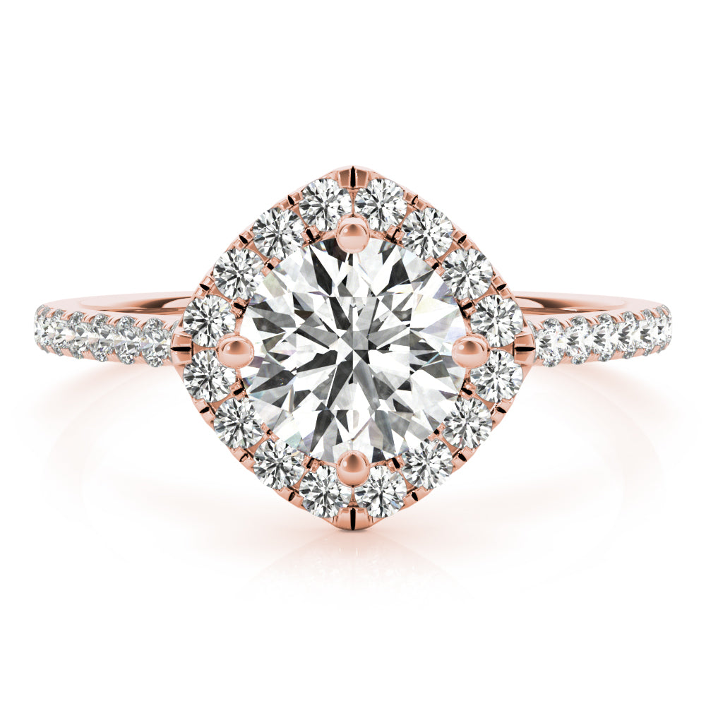 Round Center Cushion Halo Diamond Engagement Ring · 1.07 ct tw