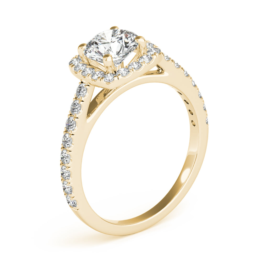Round Cathedral Halo Diamond Engagement Ring · 1.56 ct tw