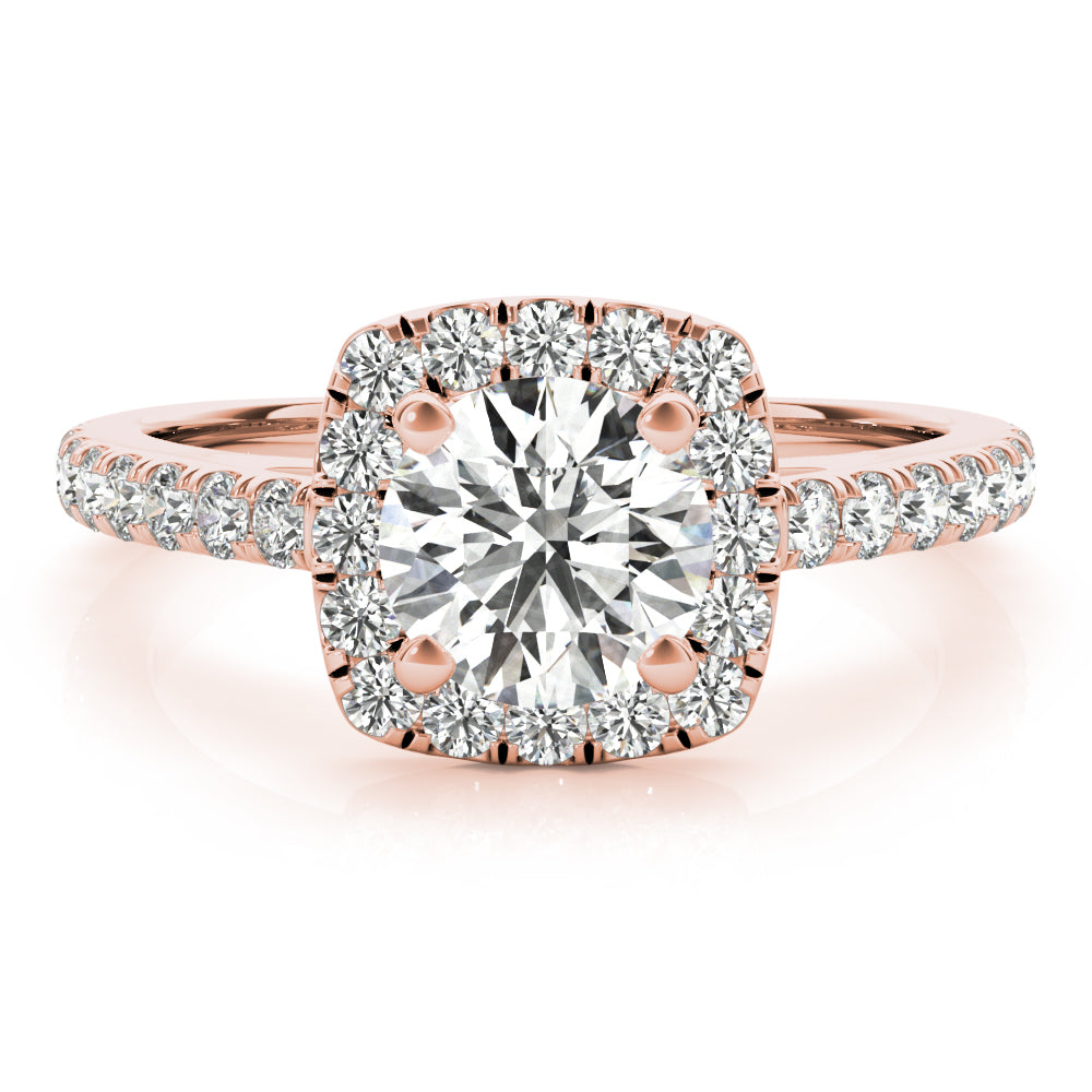 Round Cathedral Halo Diamond Engagement Ring · 1.56 ct tw