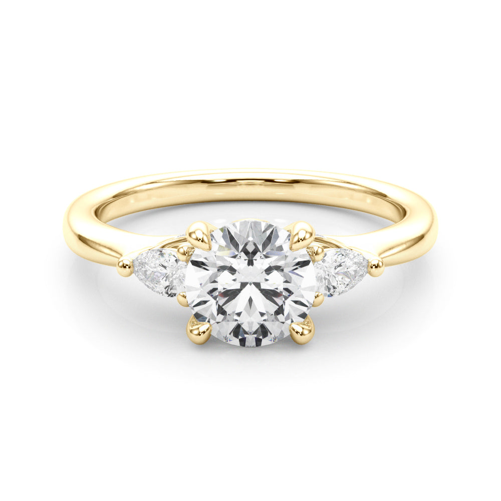 Round Three-Stone Center PS Sides Diamond Ring · 1.29 ct tw