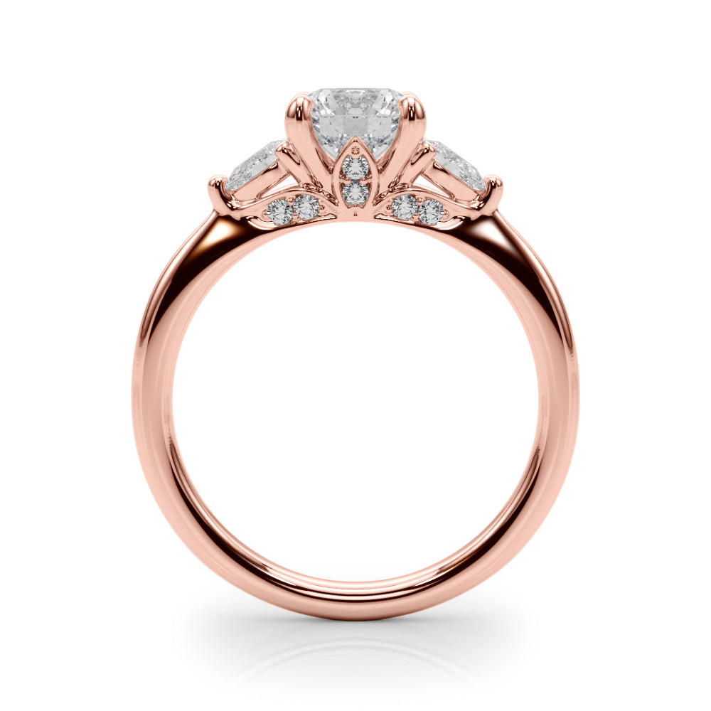 Round Three-Stone Center PS Sides Diamond Ring · 1.29 ct tw