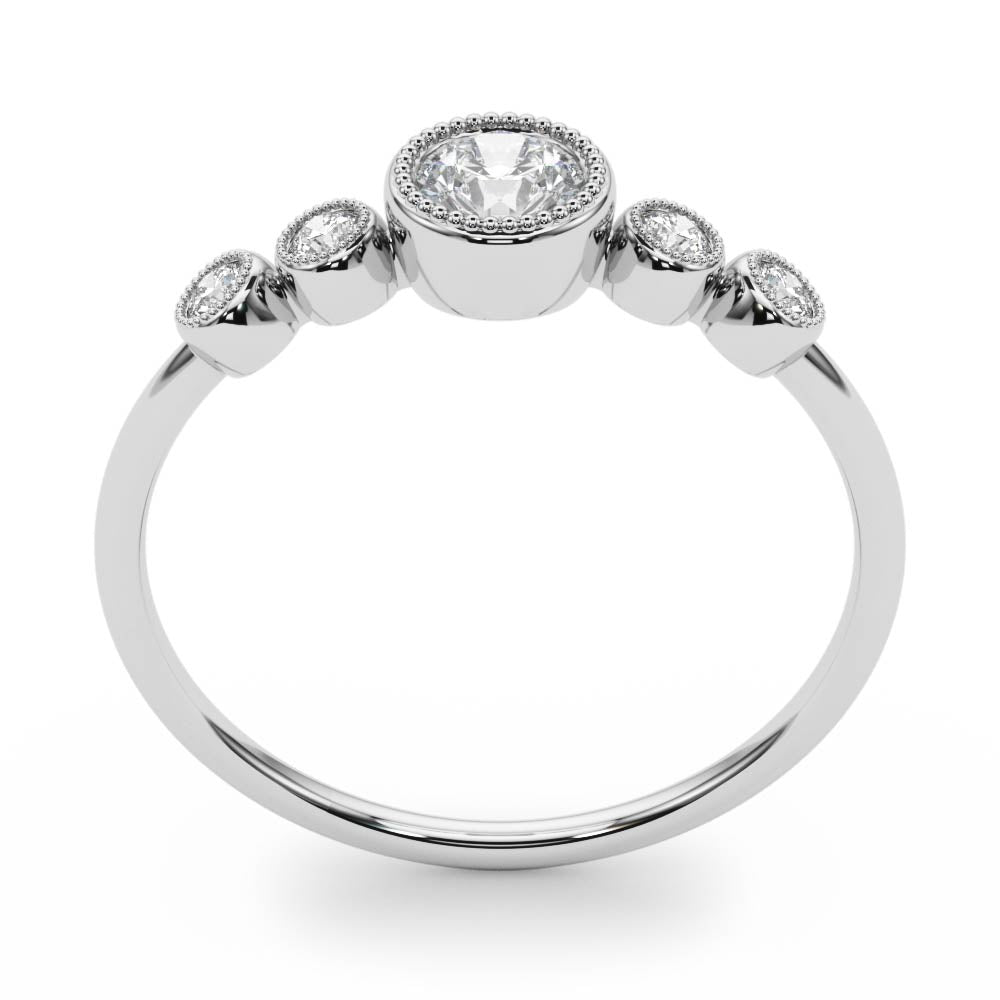 Round Five-Stone Center Diamond Fashion Ring · 0.32 ct tw