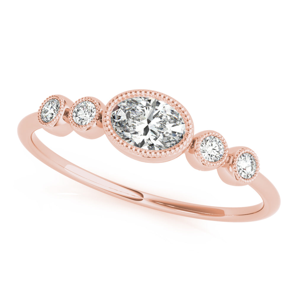 Oval Five-Stone Center Diamond Fashion Ring · 0.32 ct tw