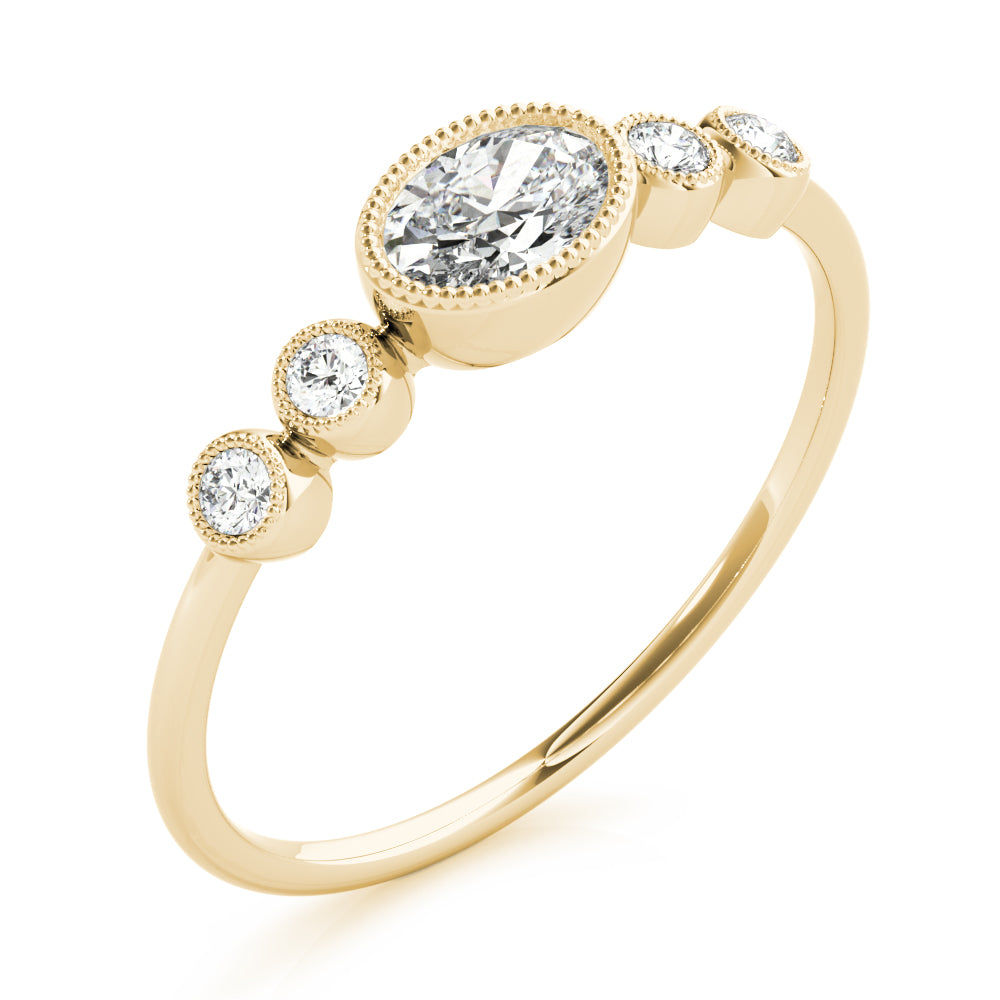 Oval Five-Stone Center Diamond Fashion Ring · 0.32 ct tw