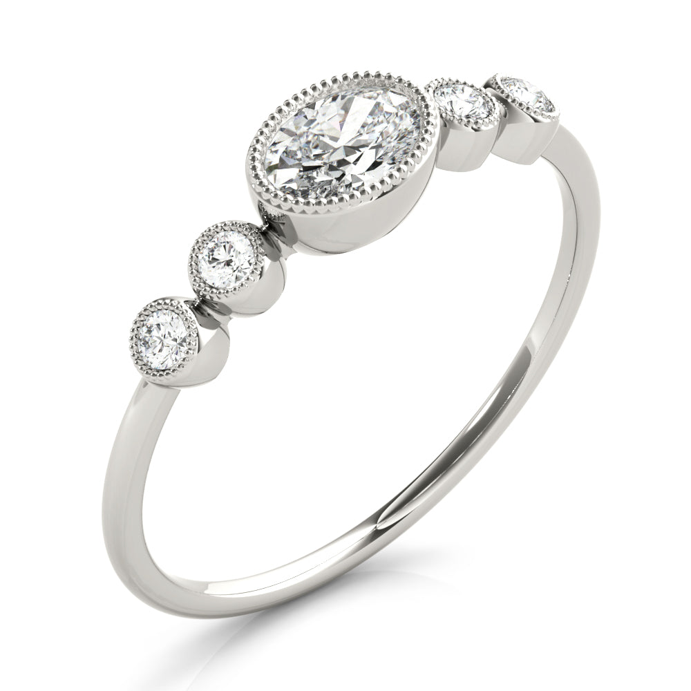 Oval Five-Stone Center Diamond Fashion Ring · 0.32 ct tw