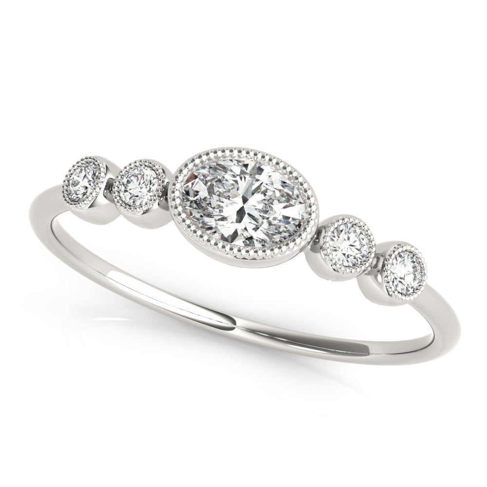 Oval Five-Stone Center Diamond Fashion Ring · 0.32 ct tw