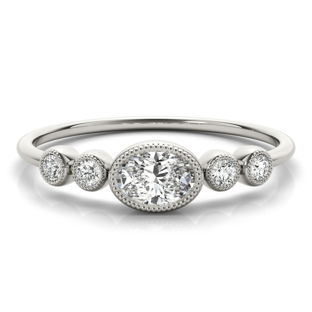 Oval Five-Stone Center Diamond Fashion Ring · 0.32 ct tw