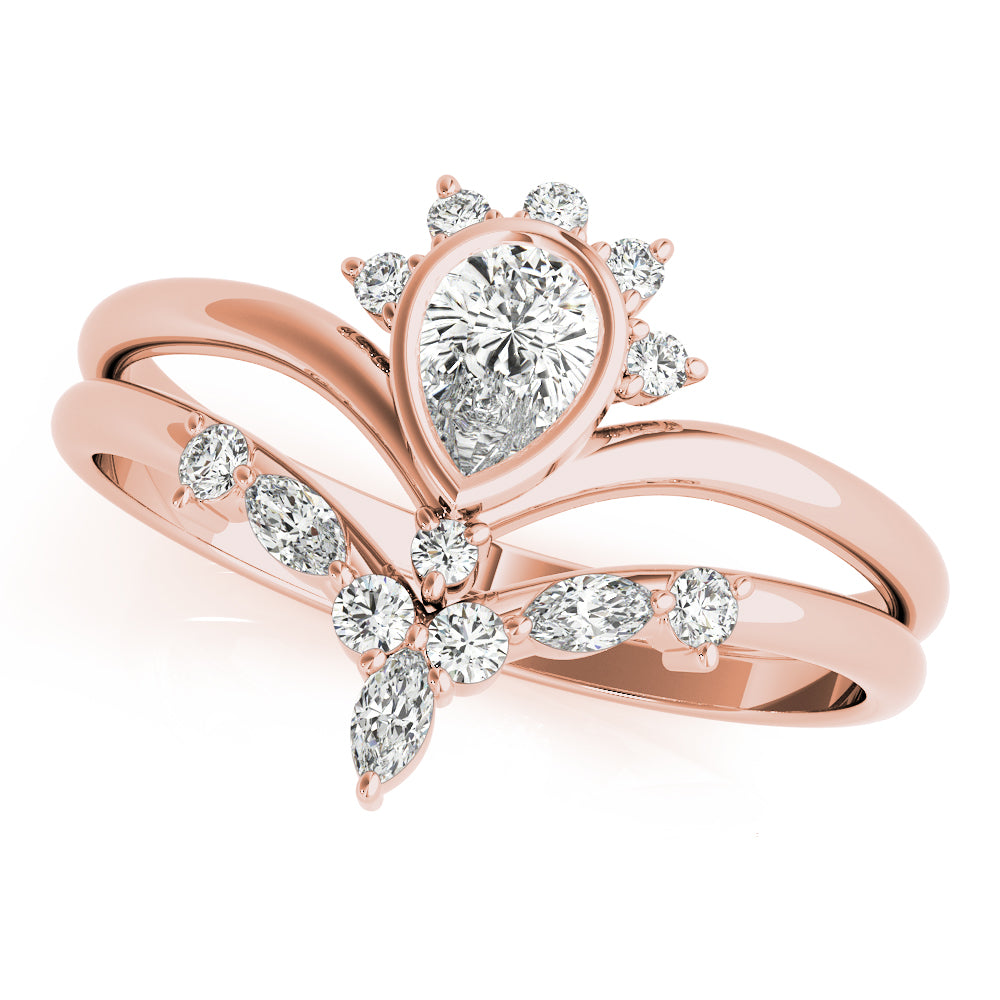 Pear Shape Center Diamond Fashion Ring · 0.45 ct tw