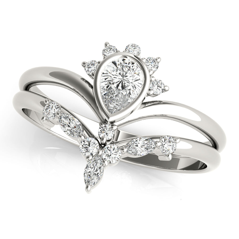 Pear Shape Center Diamond Fashion Ring · 0.45 ct tw
