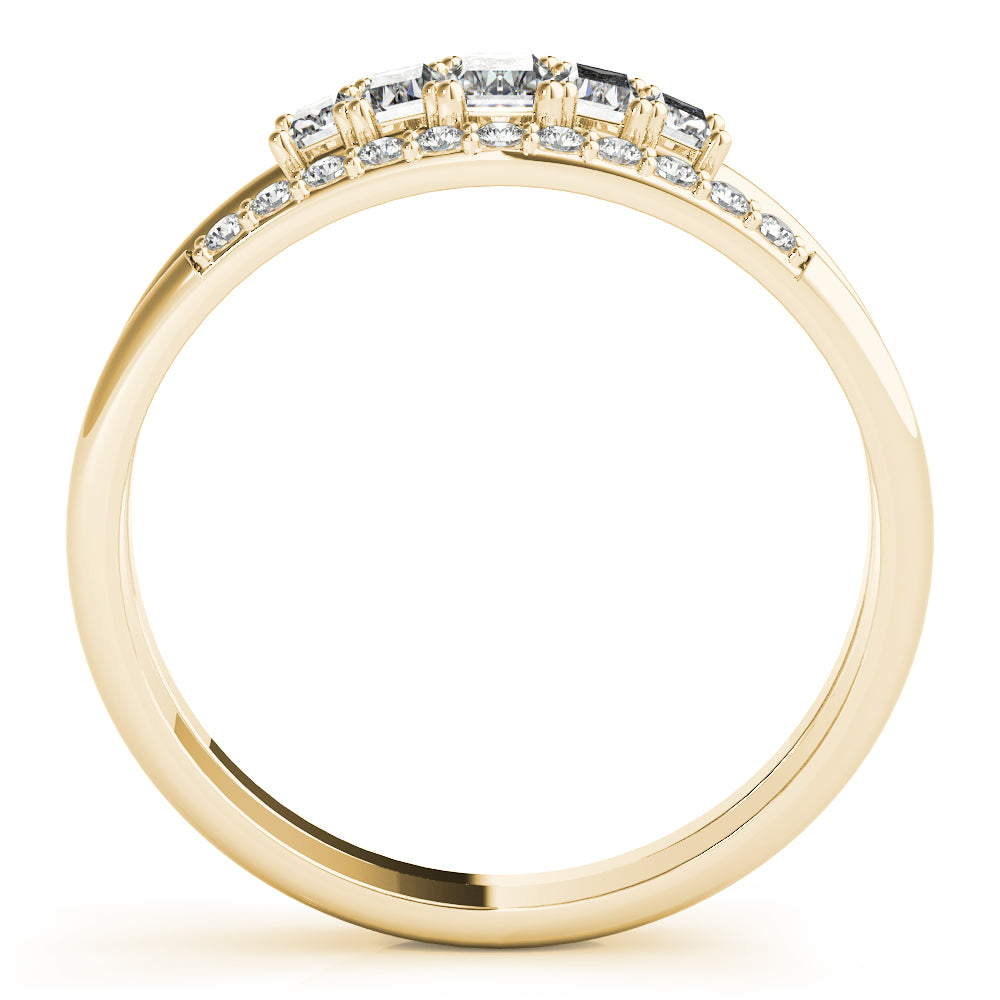 Baguette Round & Straight Diamond Fashion Ring · 0.68 ct tw