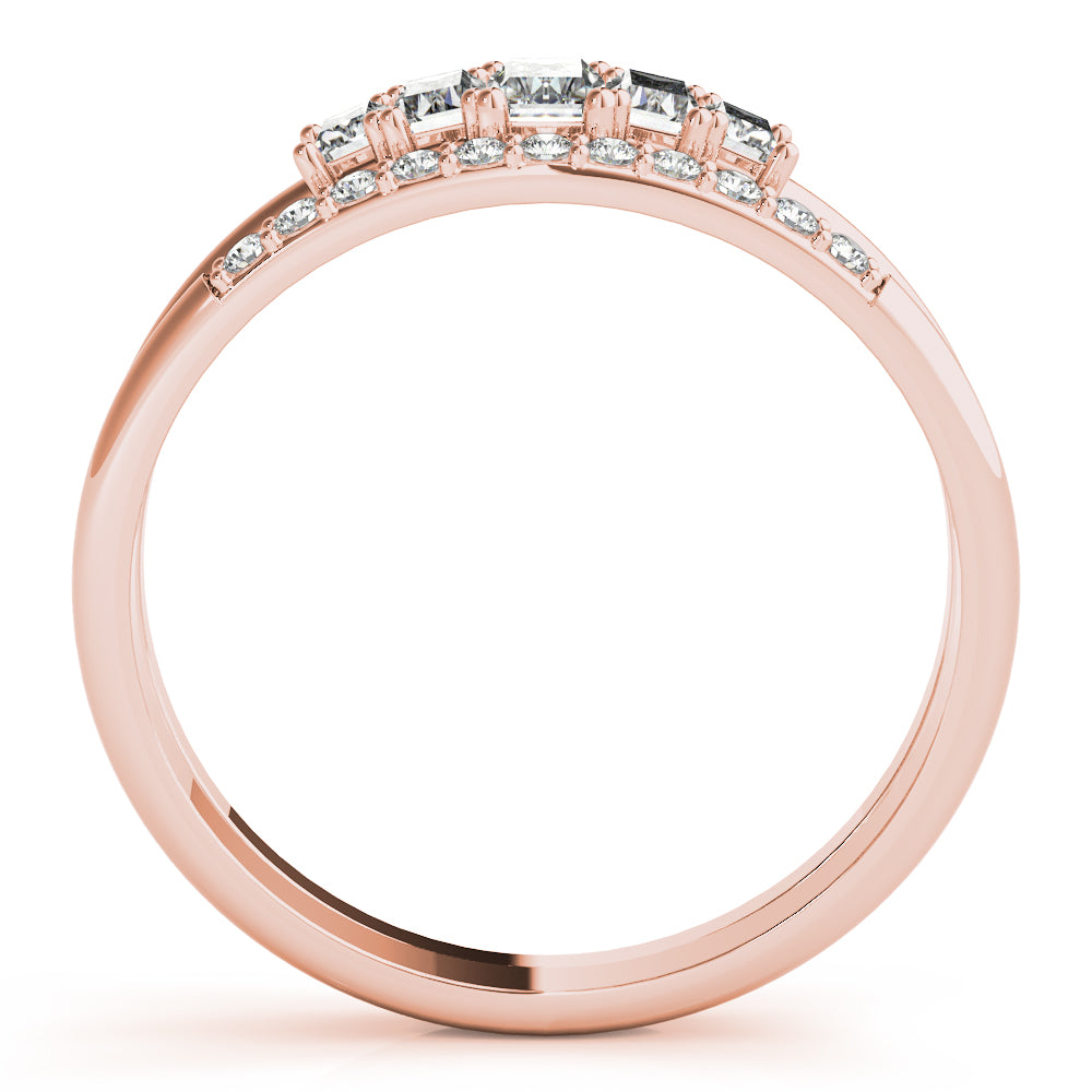 Baguette Round & Straight Diamond Fashion Ring · 0.68 ct tw
