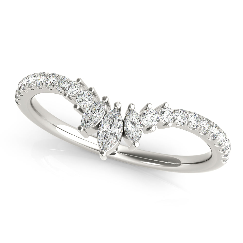 Round Marquise And Diamond Fashion Ring · 0.34 ct tw
