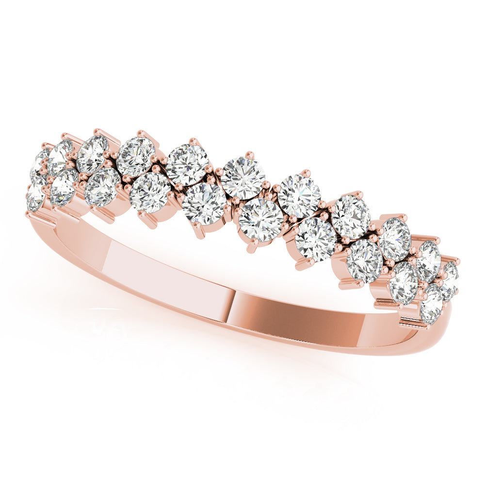 Round Two Row Diamond Band · 0.53 ct tw
