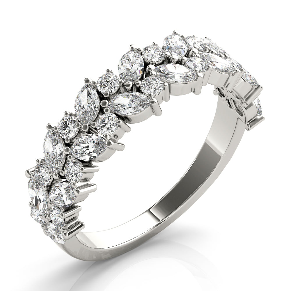 Round Two Row Marquise & Diamond Band · 1.12 ct tw