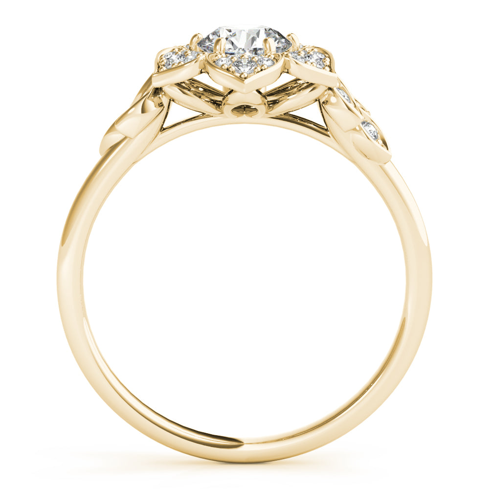 Round Flower Diamond Engagement Ring · 0.73 ct tw