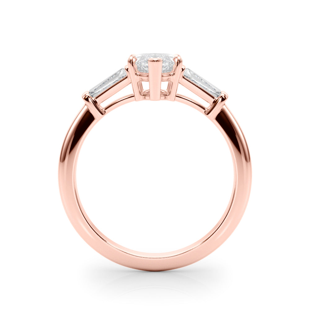 Marquise Three-Stone Center Taper Bagutte Diamond Ring · 0.46 ct tw
