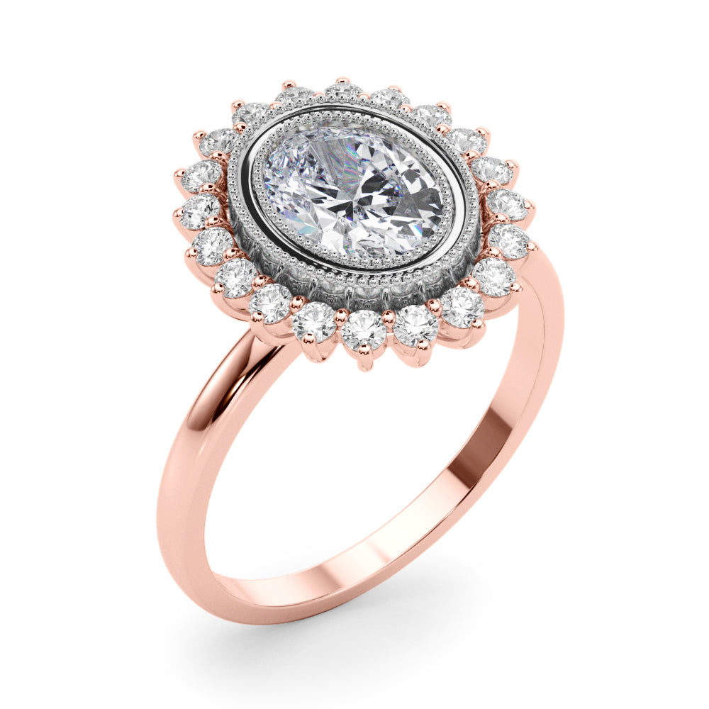 Oval Center Diamond Engagement Ring · 0.69 ct tw