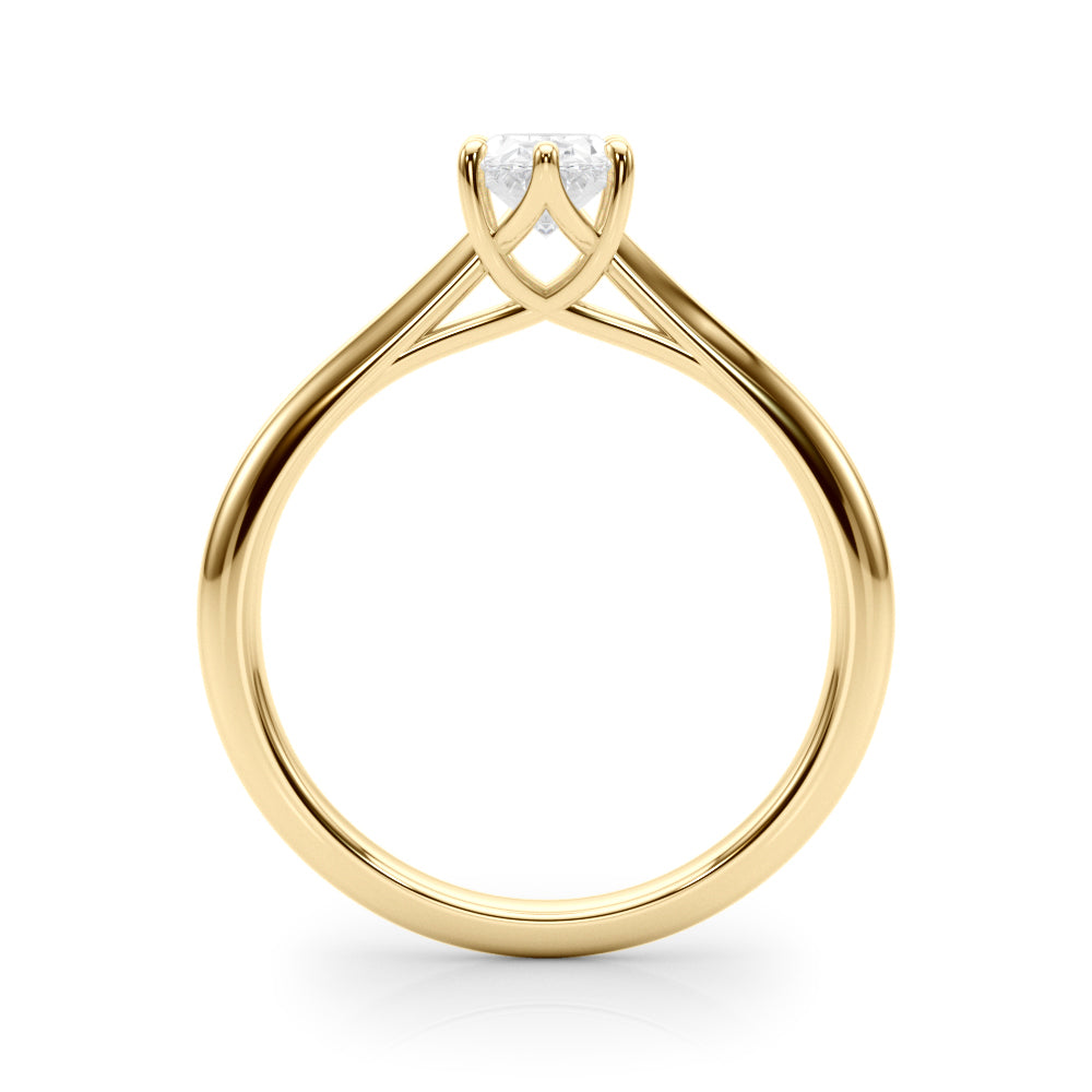 Oval Rounds Solitaire Engagement Ring