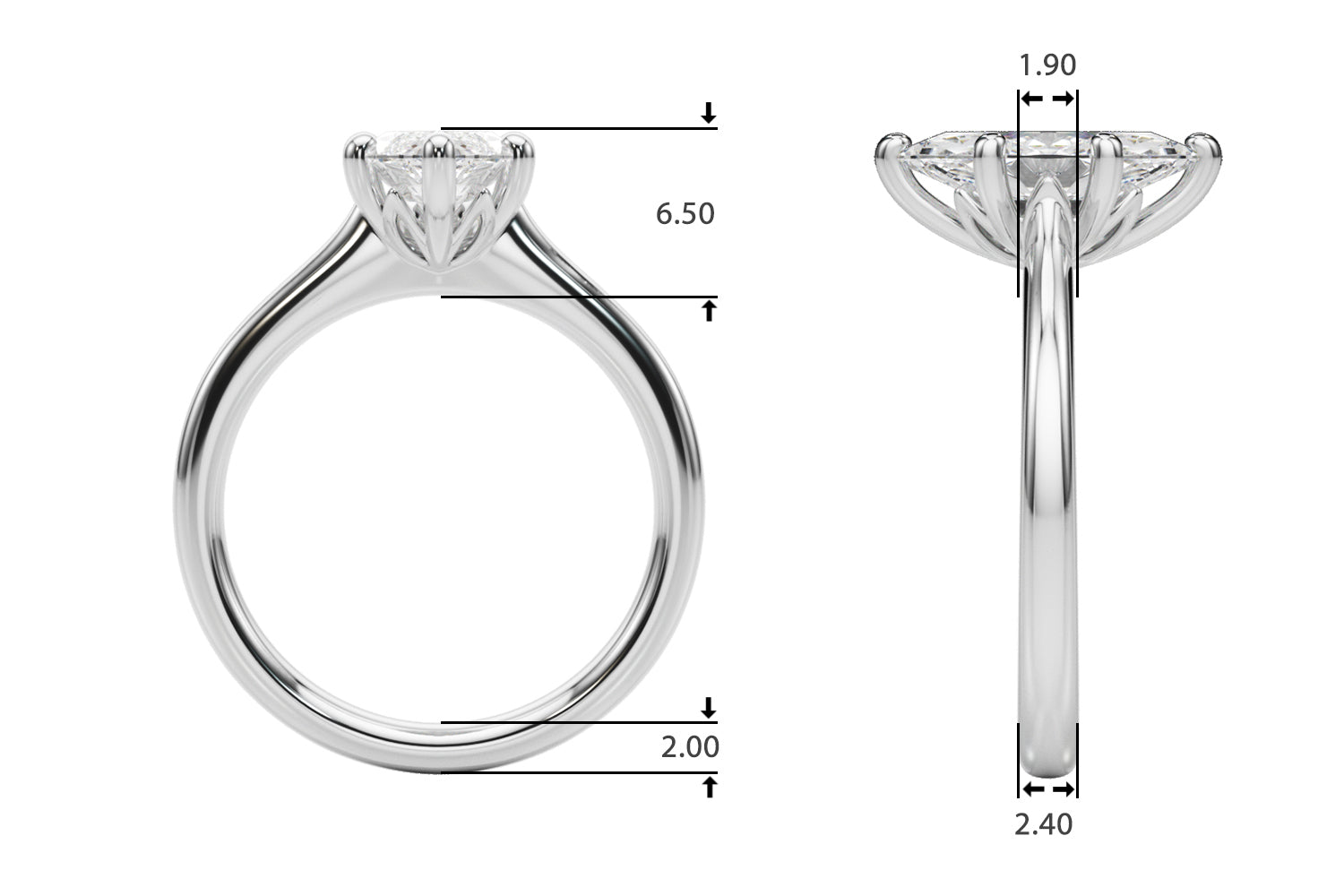 Marquise Diamond Solitaire Engagement Ring · 0.33 ct tw