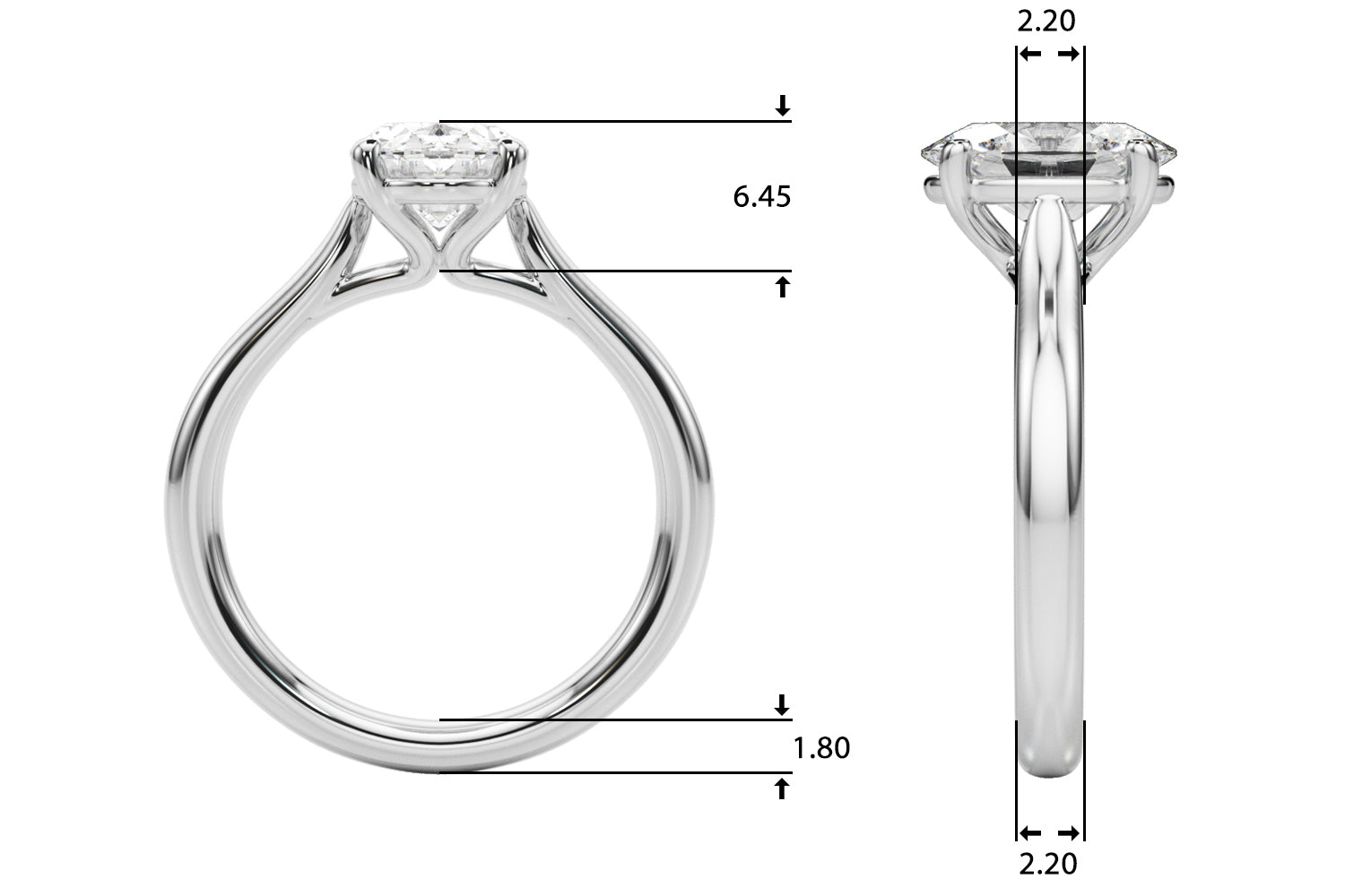 Oval Diamond Solitaire Engagement Ring · 0.95 ct tw
