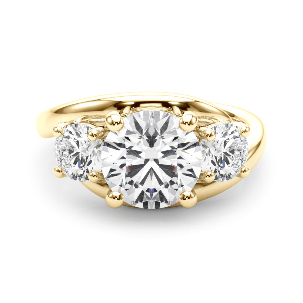 Round Three-Stone Diamond Engagement Ring · 3.00 ct tw