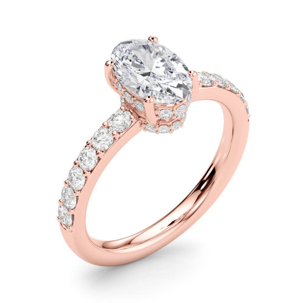 Oval Center Diamond Engagement Ring · 0.50 ct tw