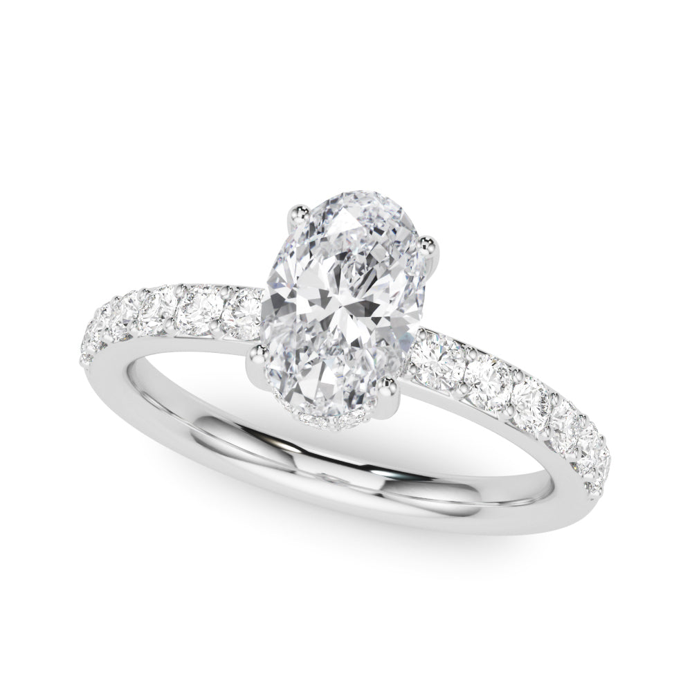 Oval Center Diamond Engagement Ring · 0.50 ct tw