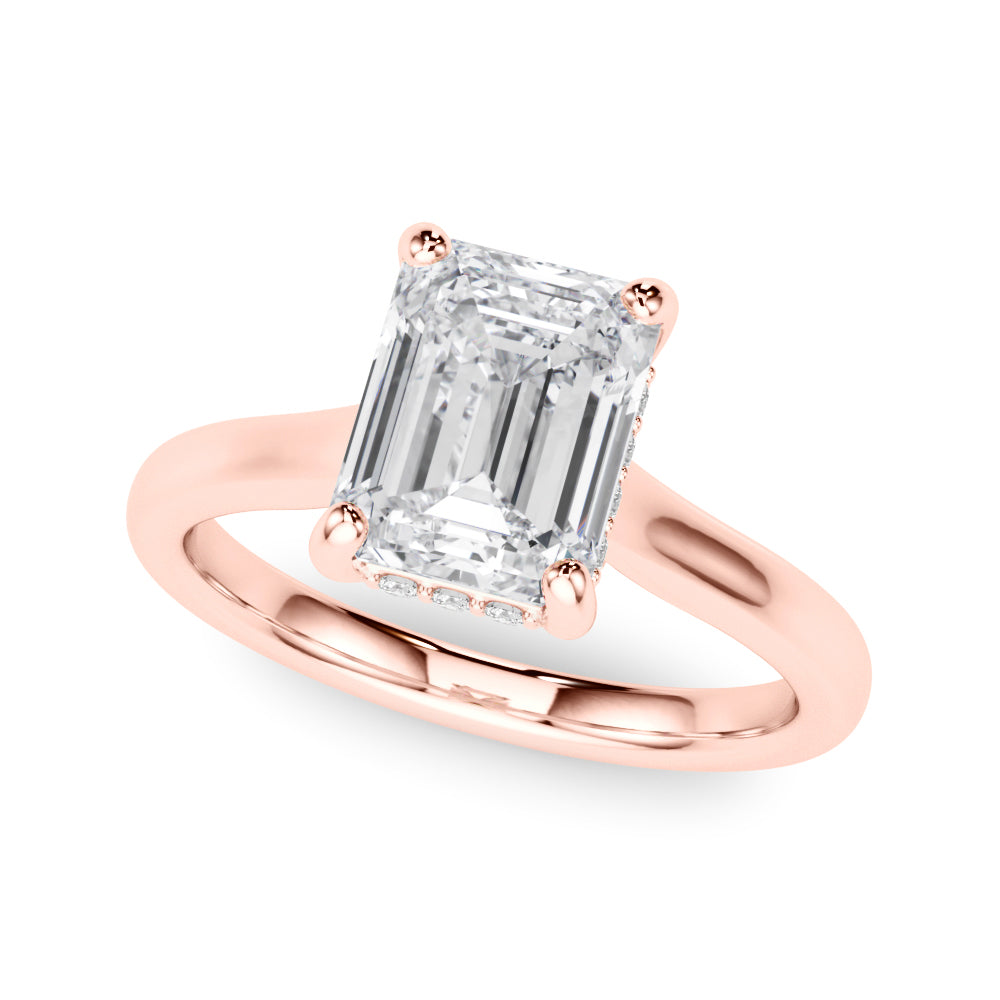 Emerald Diamond Engagement Ring · 0.12 ct tw