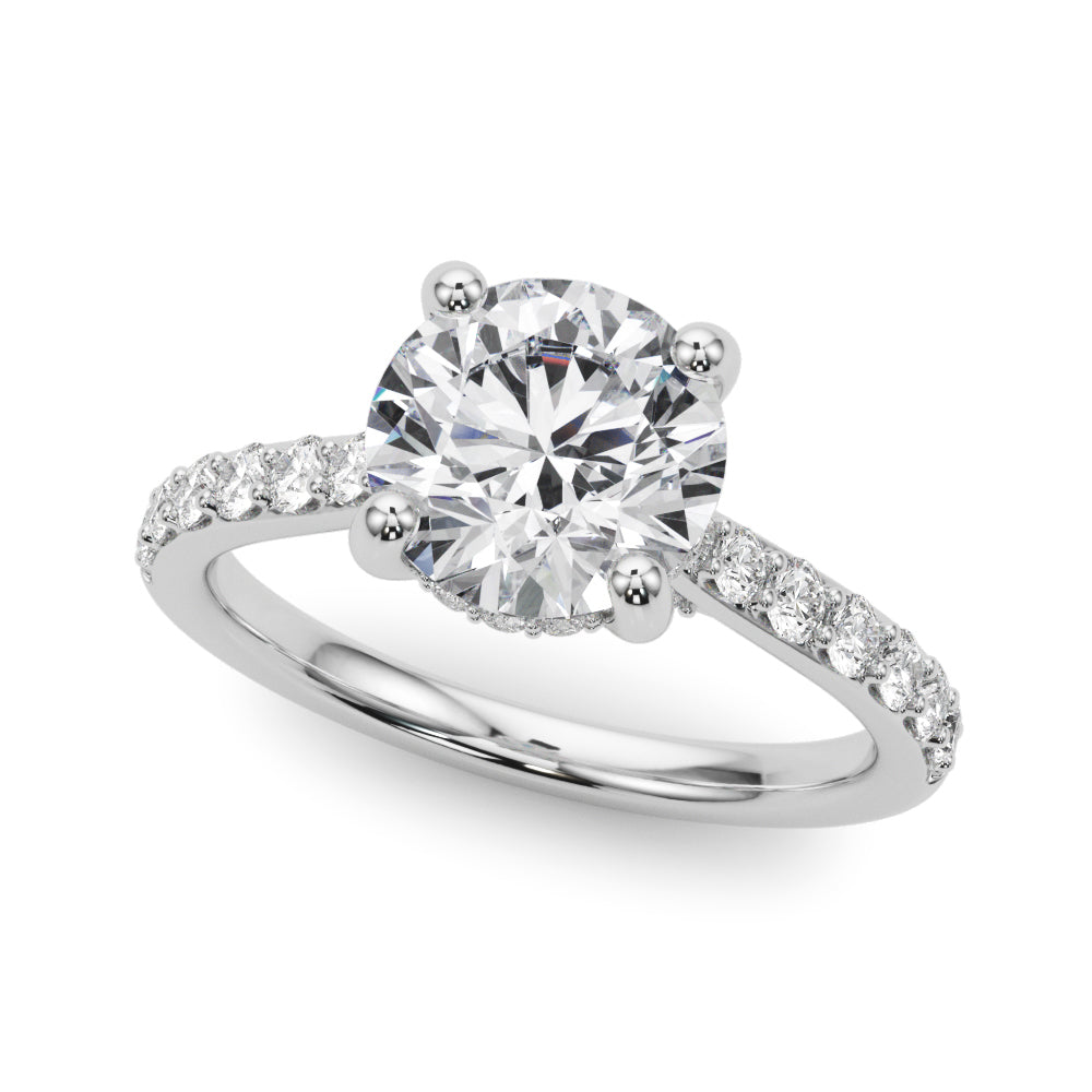 Round Halo Diamond Engagement Ring · 3.58 ct tw