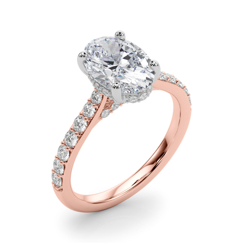 Oval Halo Round Diamond Engagement Ring · 0.58 ct tw