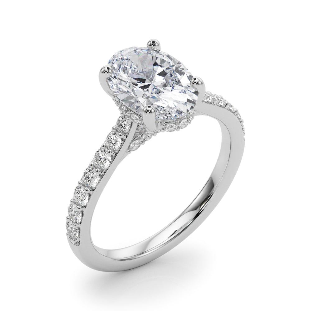 Oval Halo Round Diamond Engagement Ring · 0.58 ct tw