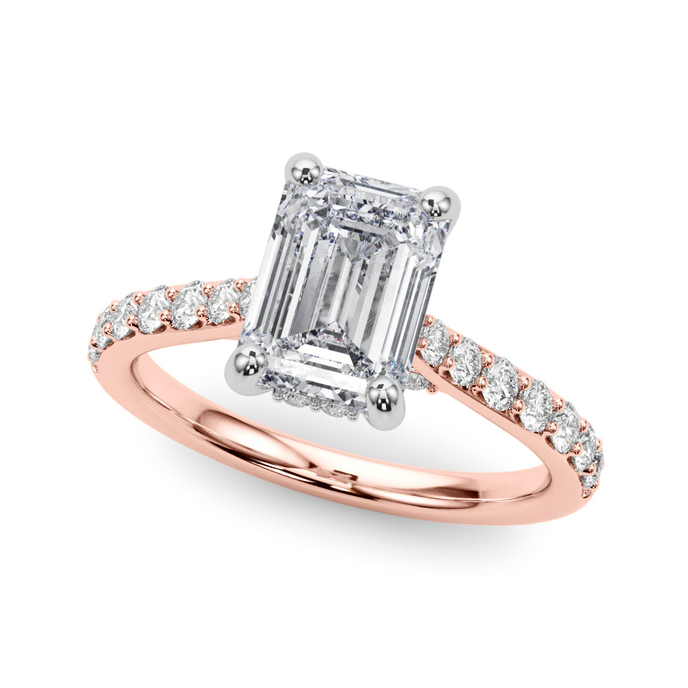 Emerald Halo Round Diamond Engagement Ring · 0.56 ct tw