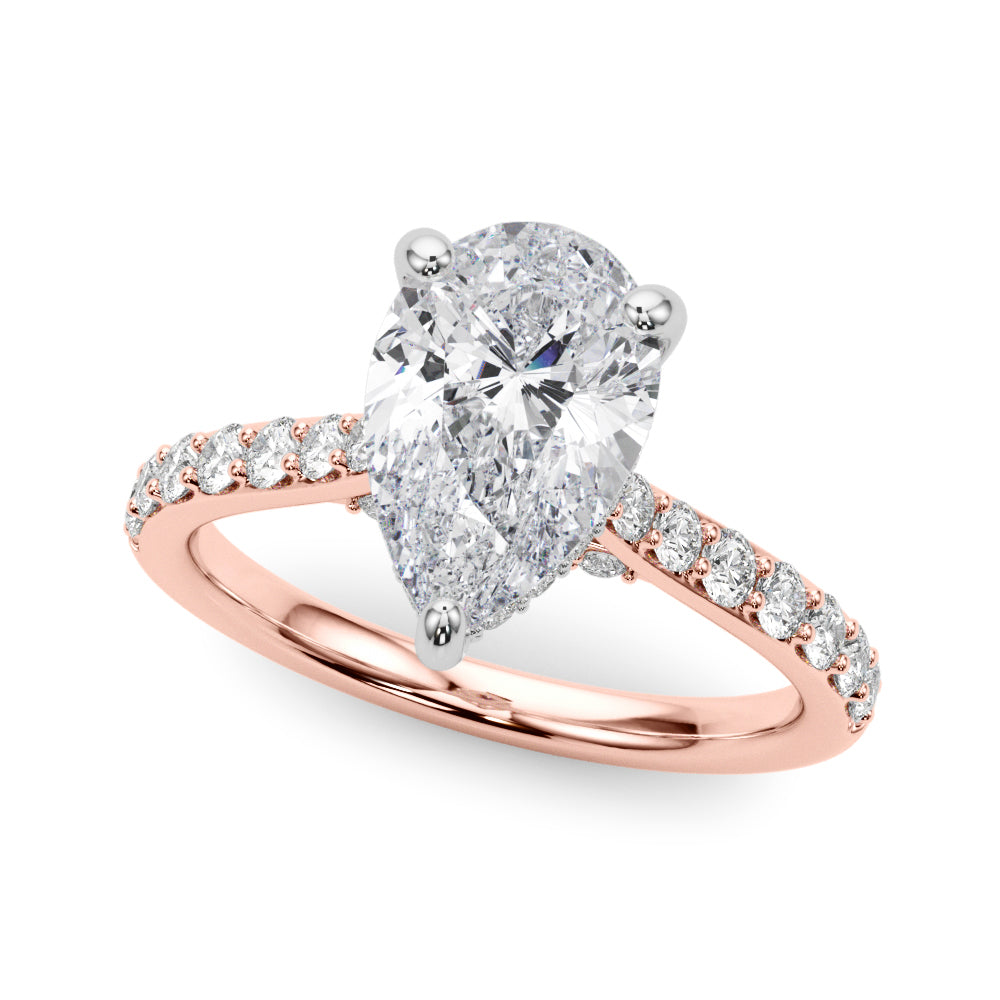 Pear Halo Round Diamond Engagement Ring · 0.62 ct tw