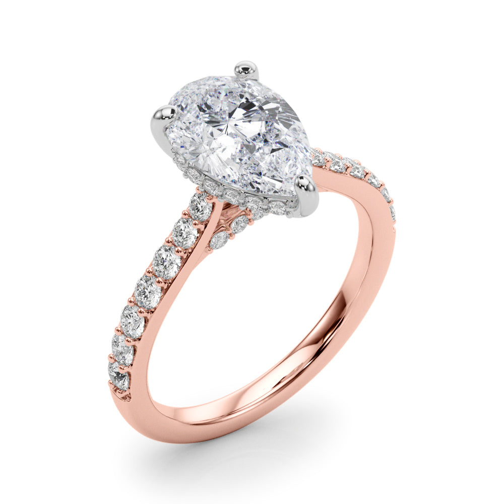 Pear Halo Round Diamond Engagement Ring · 0.66 ct tw